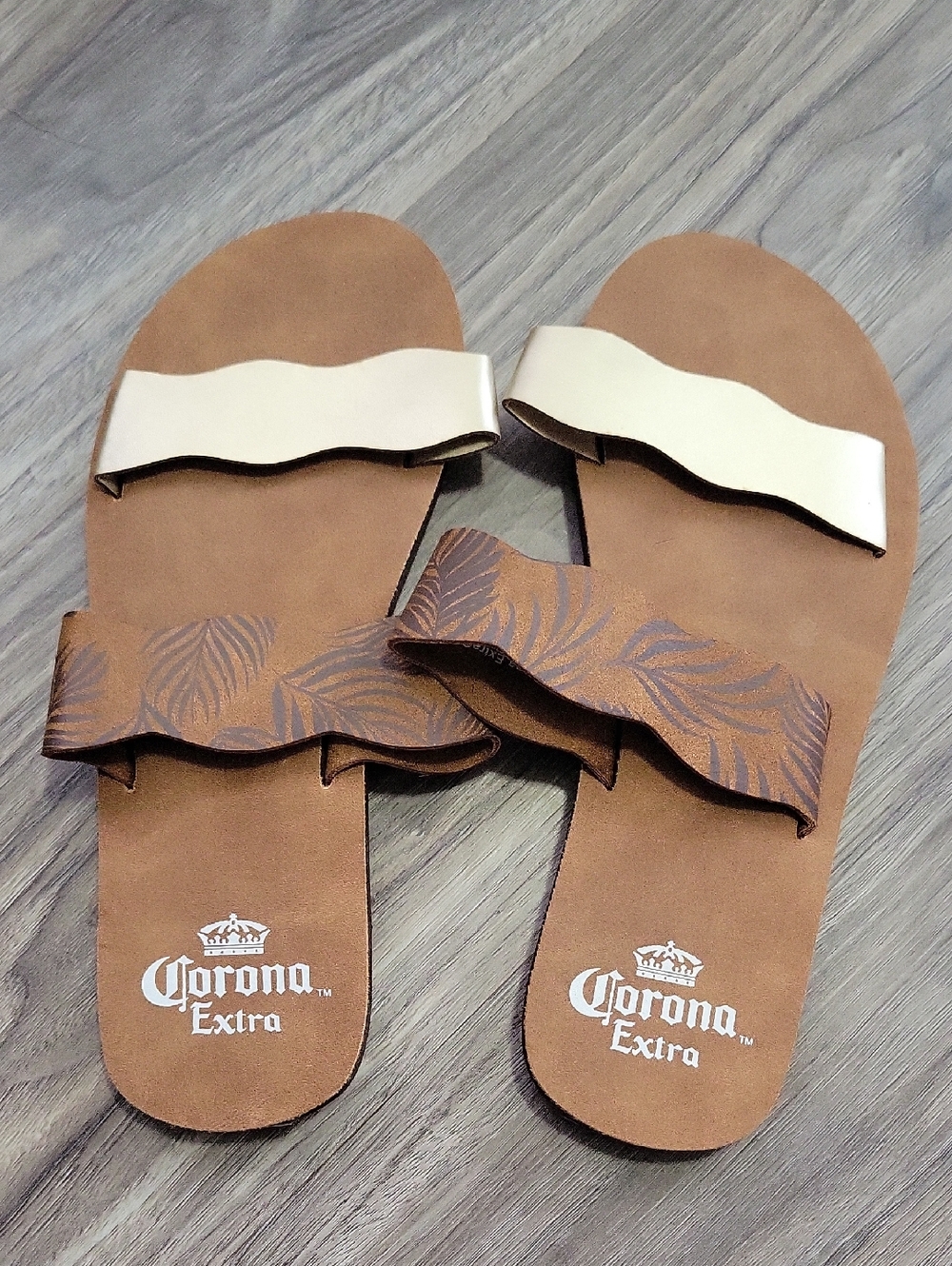 Corona Women's Brown Sandals with Cream Strap